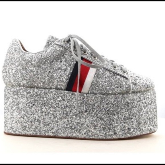 sparkle platform sneakers